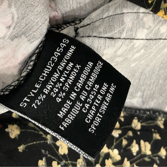 Sz small Jules & Léopold Black Floral Design stretchy capri/seven/eights pants - Picture 3 of 10